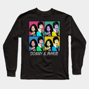 Donny and Marie Osmond 80s Pop Art Style Long Sleeve T-Shirt